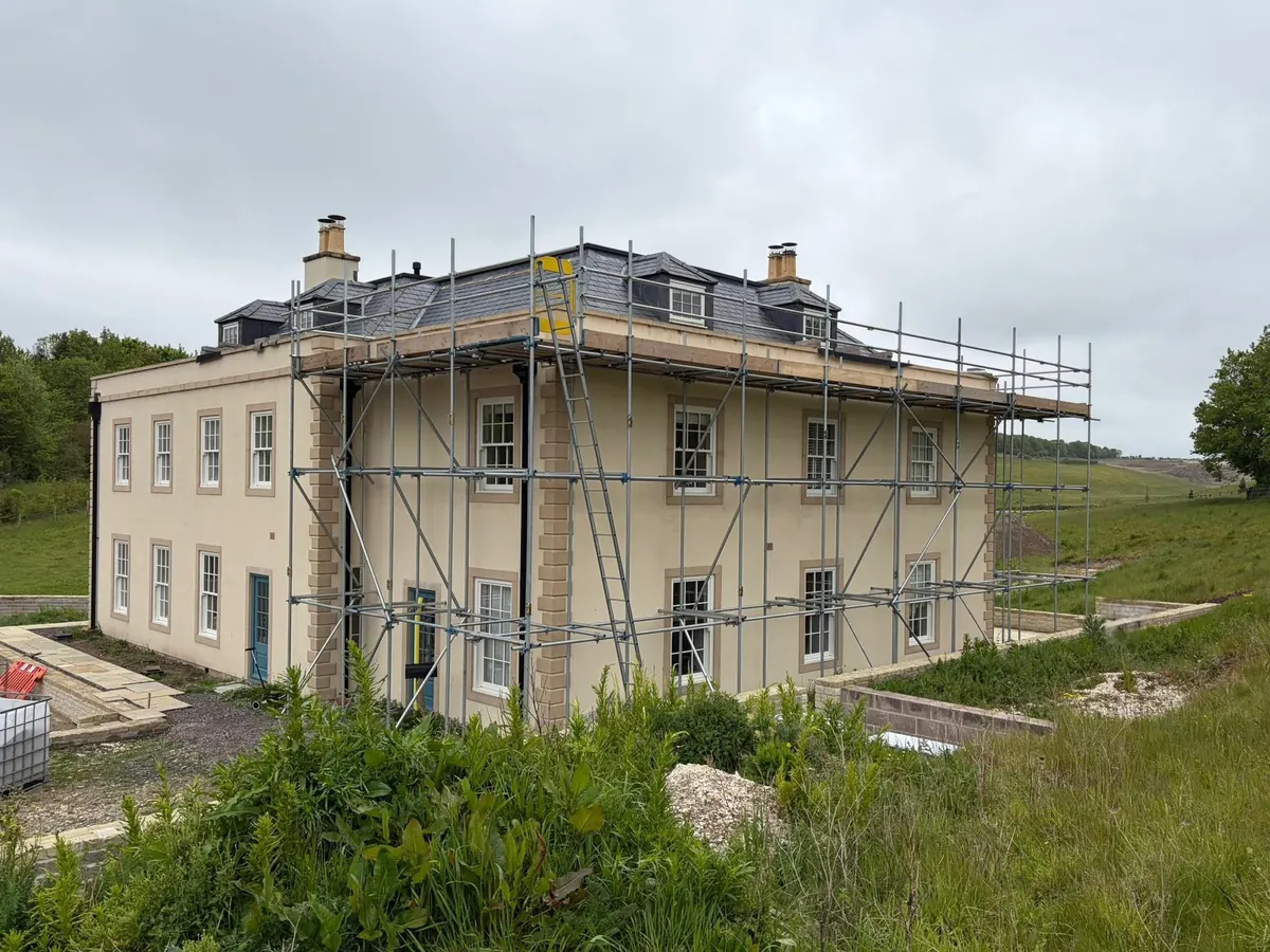 The new-build house from the front