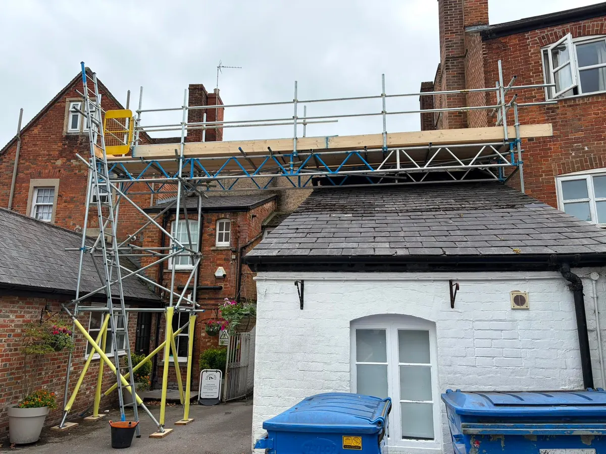 Access scaffold at a veterinary practice